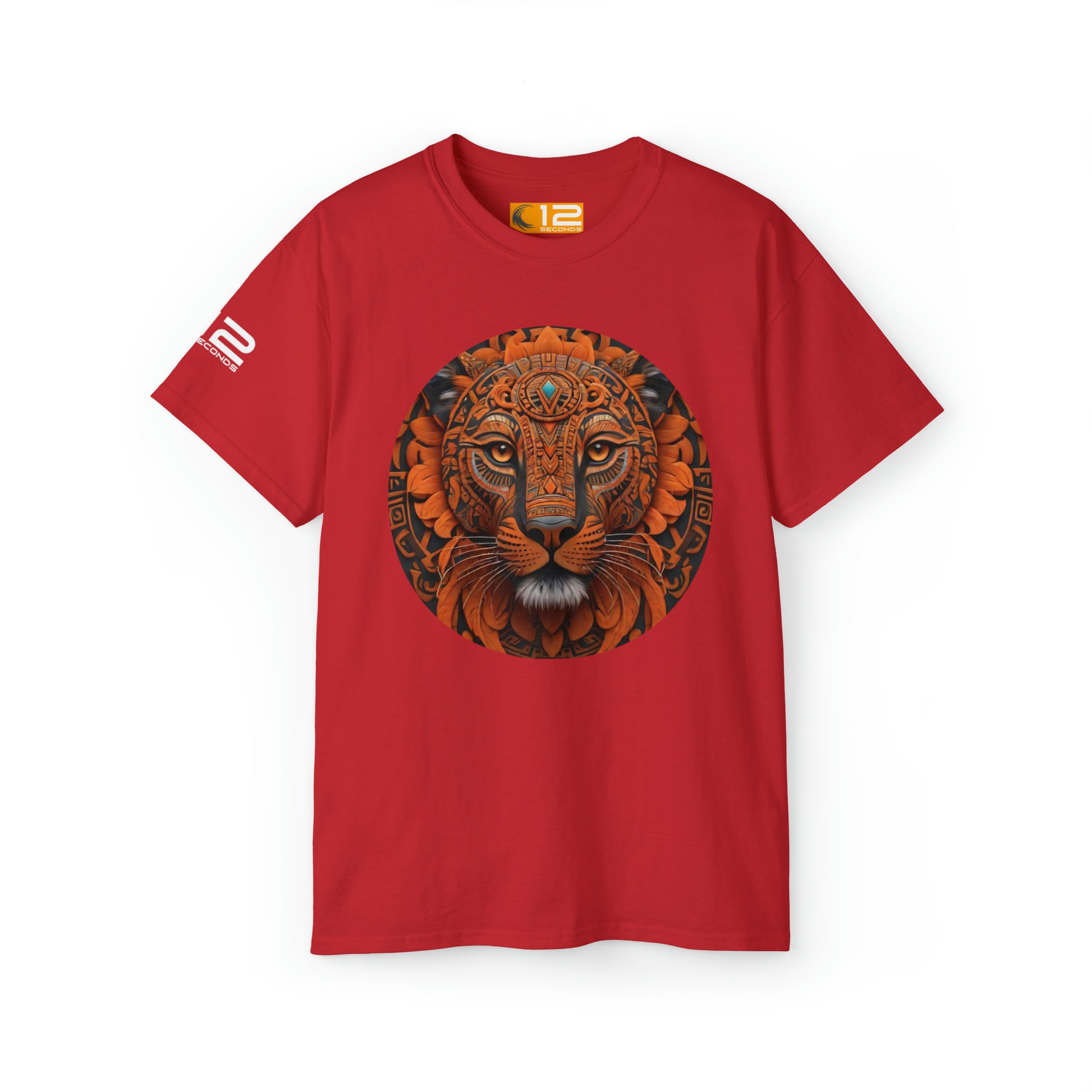 Unisex Ultra Cotton Tee - AZTEC PANTHER - ORANGE - 12 SECONDS APPAREL