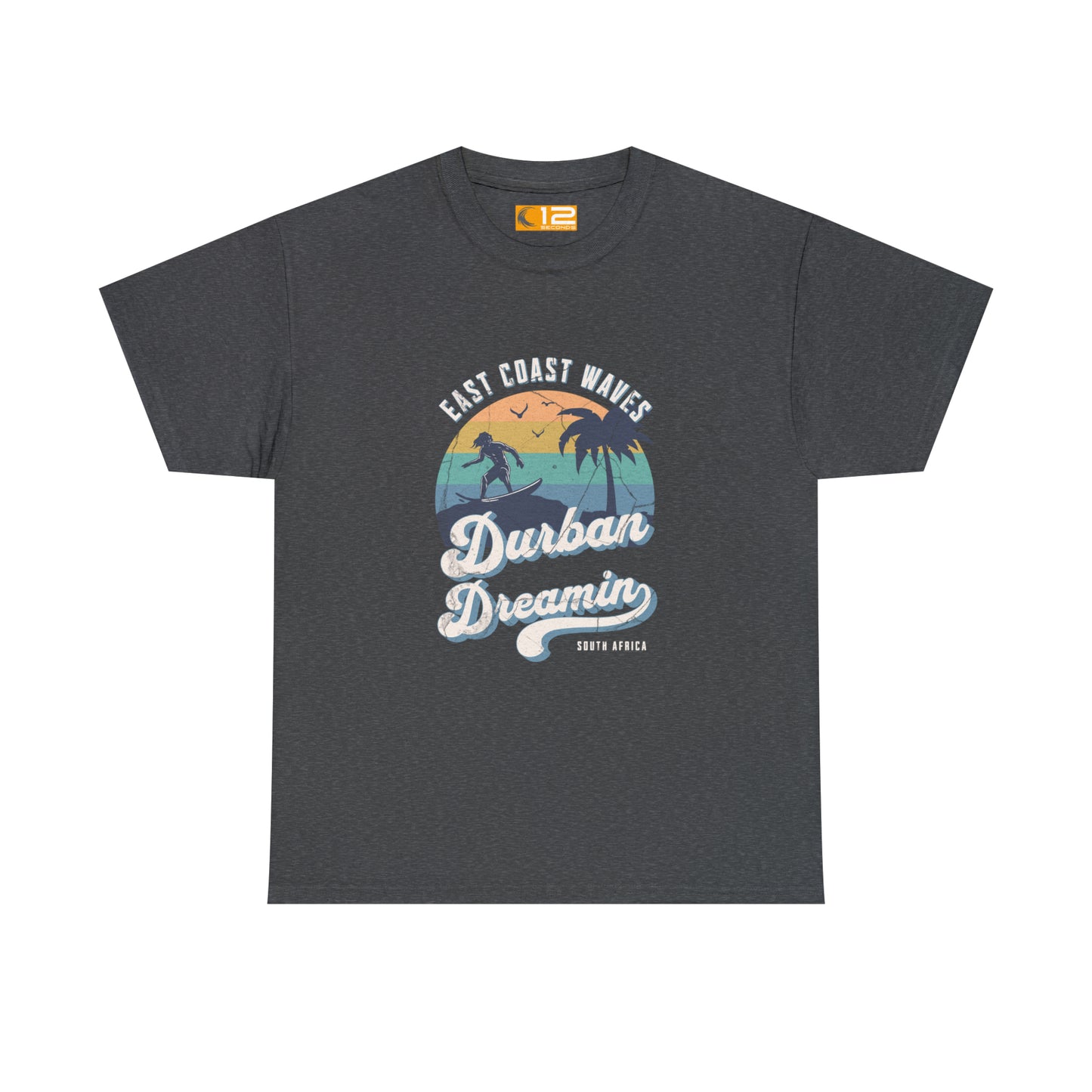 Unisex Heavy Cotton Tee - DURBAN DREAMIN RETRO - 12 SECONDS APPAREL