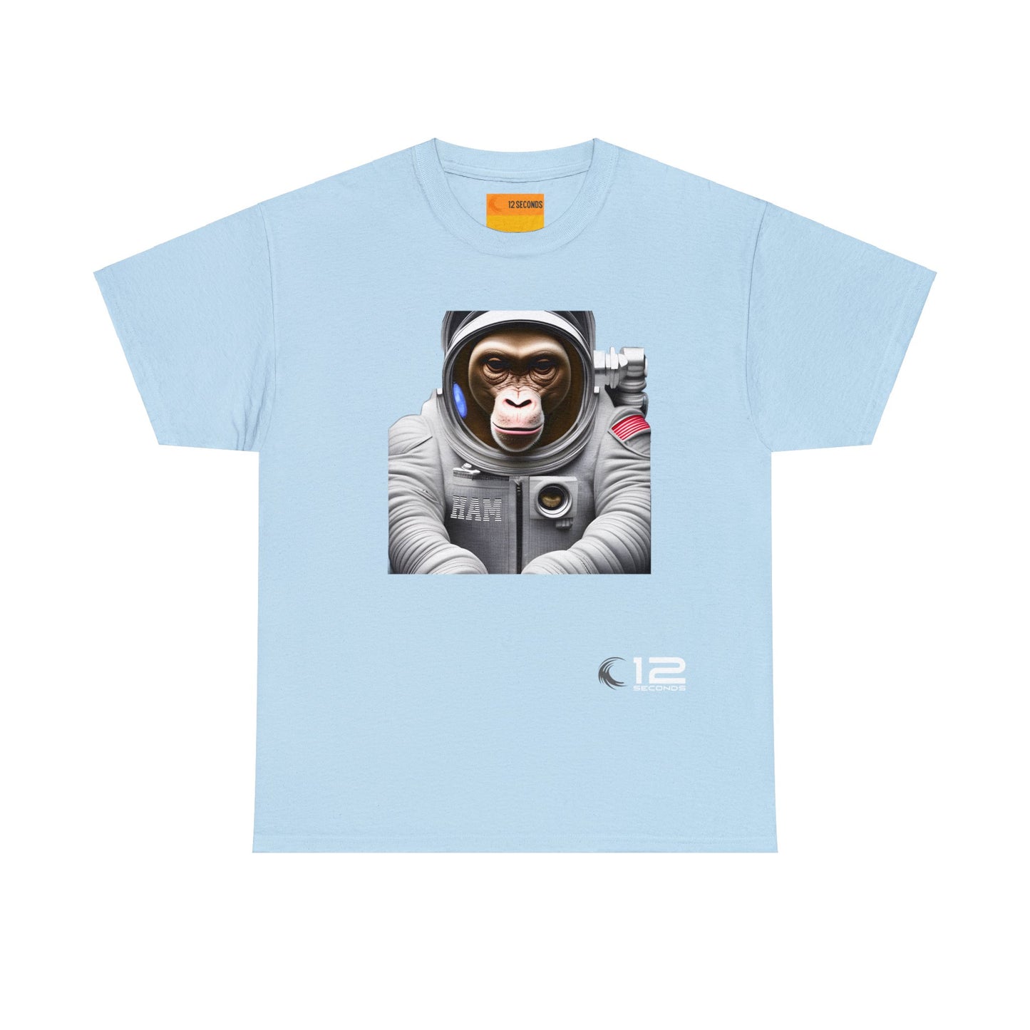 Mens' Heavy Cotton Tee - HAM THE ASTROCHIMP - 12 SECONDS APPAREL