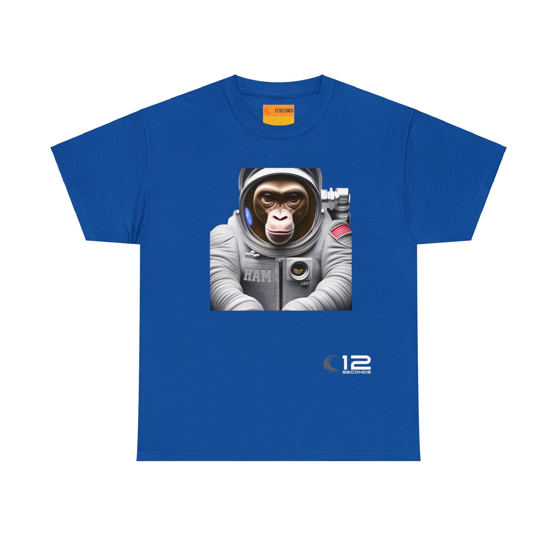 Mens' Heavy Cotton Tee - HAM THE ASTROCHIMP - 12 SECONDS APPAREL