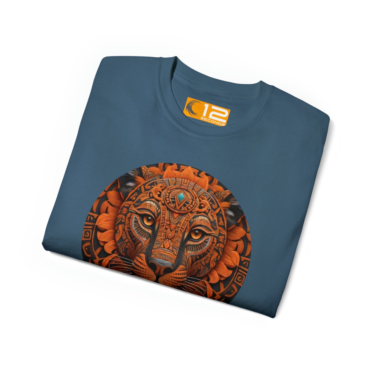 Unisex Ultra Cotton Tee - AZTEC PANTHER - ORANGE - 12 SECONDS APPAREL