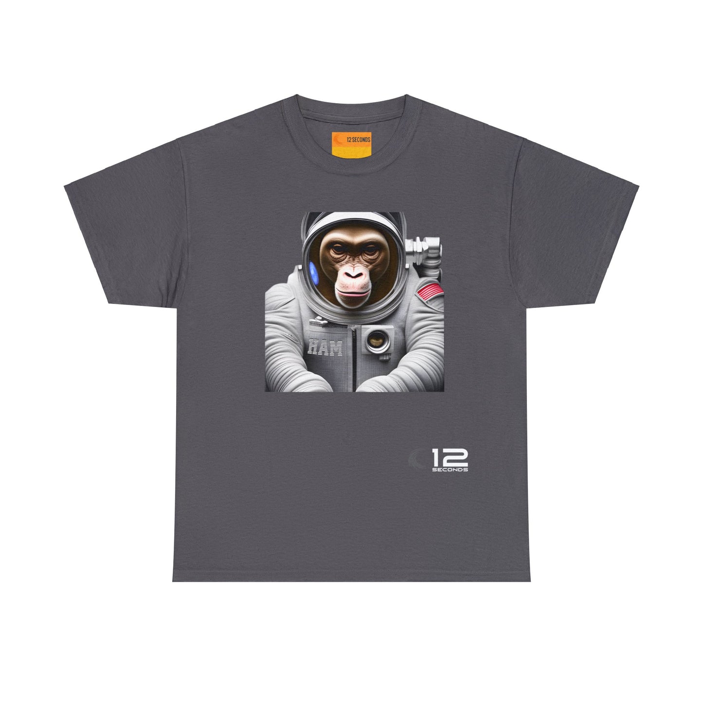 Mens' Heavy Cotton Tee - HAM THE ASTROCHIMP - 12 SECONDS APPAREL