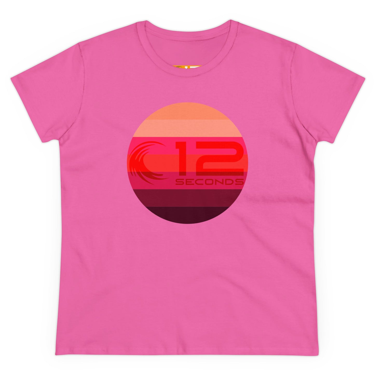 Women's Midweight Cotton Tee - OCEAN BEACH PINK LEMONADE - 12 SECONDS APPAREL