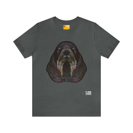 Unisex Jersey Short Sleeve Cotton Tee - GEOMETRIC WALRUS - 12 SECONDS APPAREL