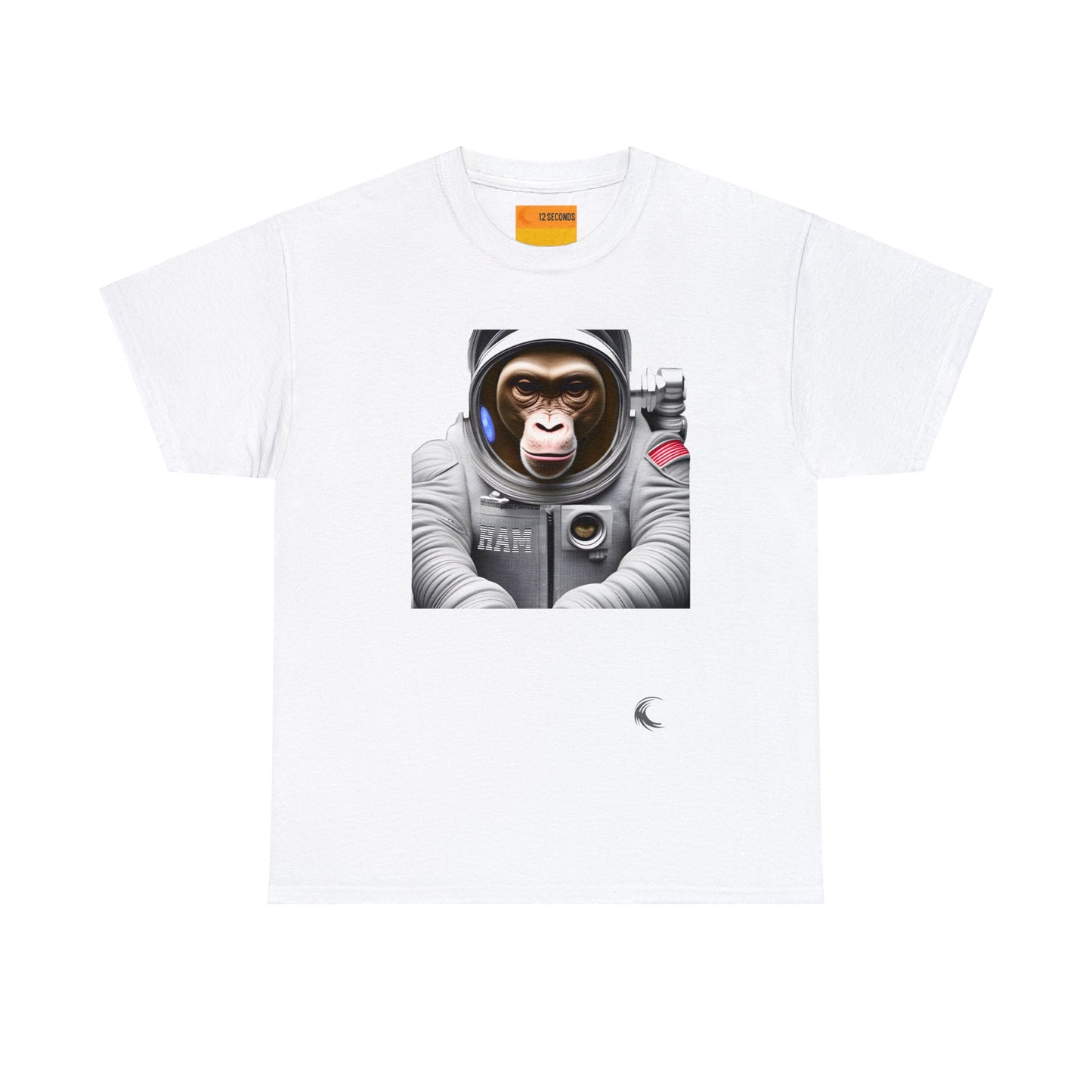 Mens' Heavy Cotton Tee - HAM THE ASTROCHIMP - 12 SECONDS APPAREL