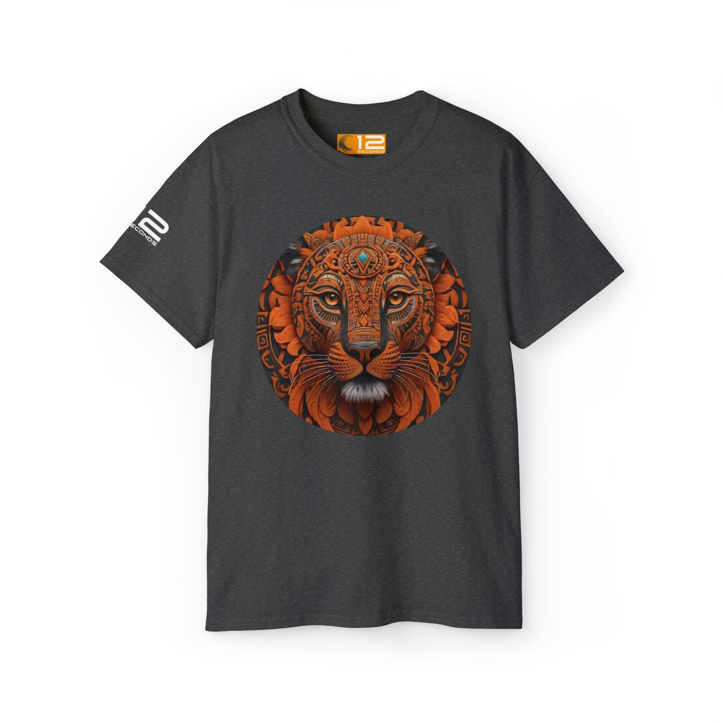 Unisex Ultra Cotton Tee - AZTEC PANTHER - ORANGE - 12 SECONDS APPAREL