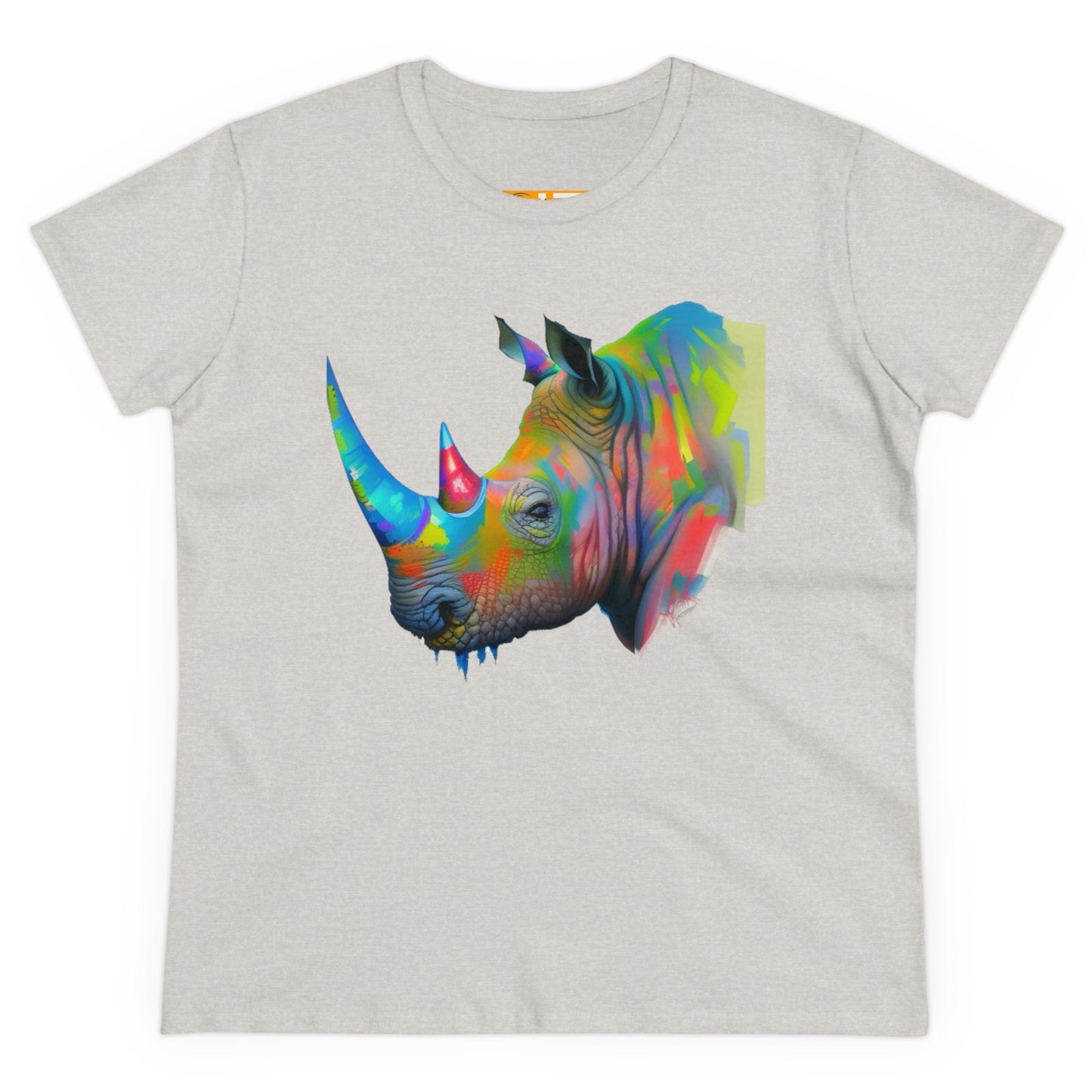 Women's Midweight Cotton Tee - ABSTRACT RHINO - 12 SECONDS APPAREL