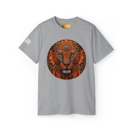 Unisex Ultra Cotton Tee - AZTEC PANTHER - ORANGE - 12 SECONDS APPAREL