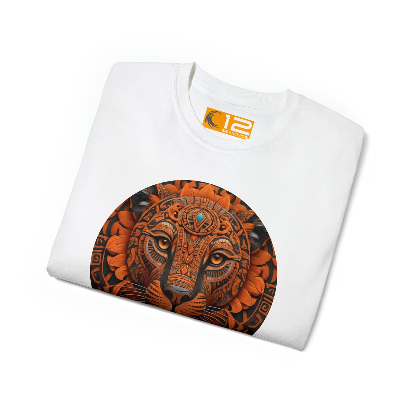 Unisex Ultra Cotton Tee - AZTEC PANTHER - ORANGE - 12 SECONDS APPAREL