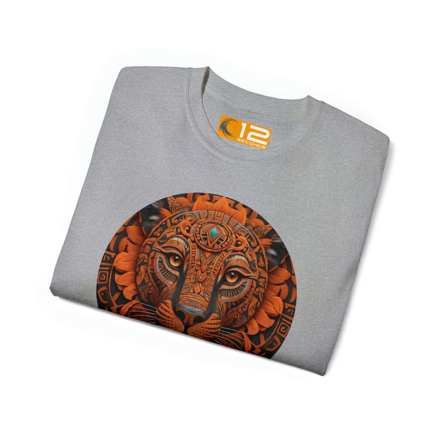 Unisex Ultra Cotton Tee - AZTEC PANTHER - ORANGE - 12 SECONDS APPAREL