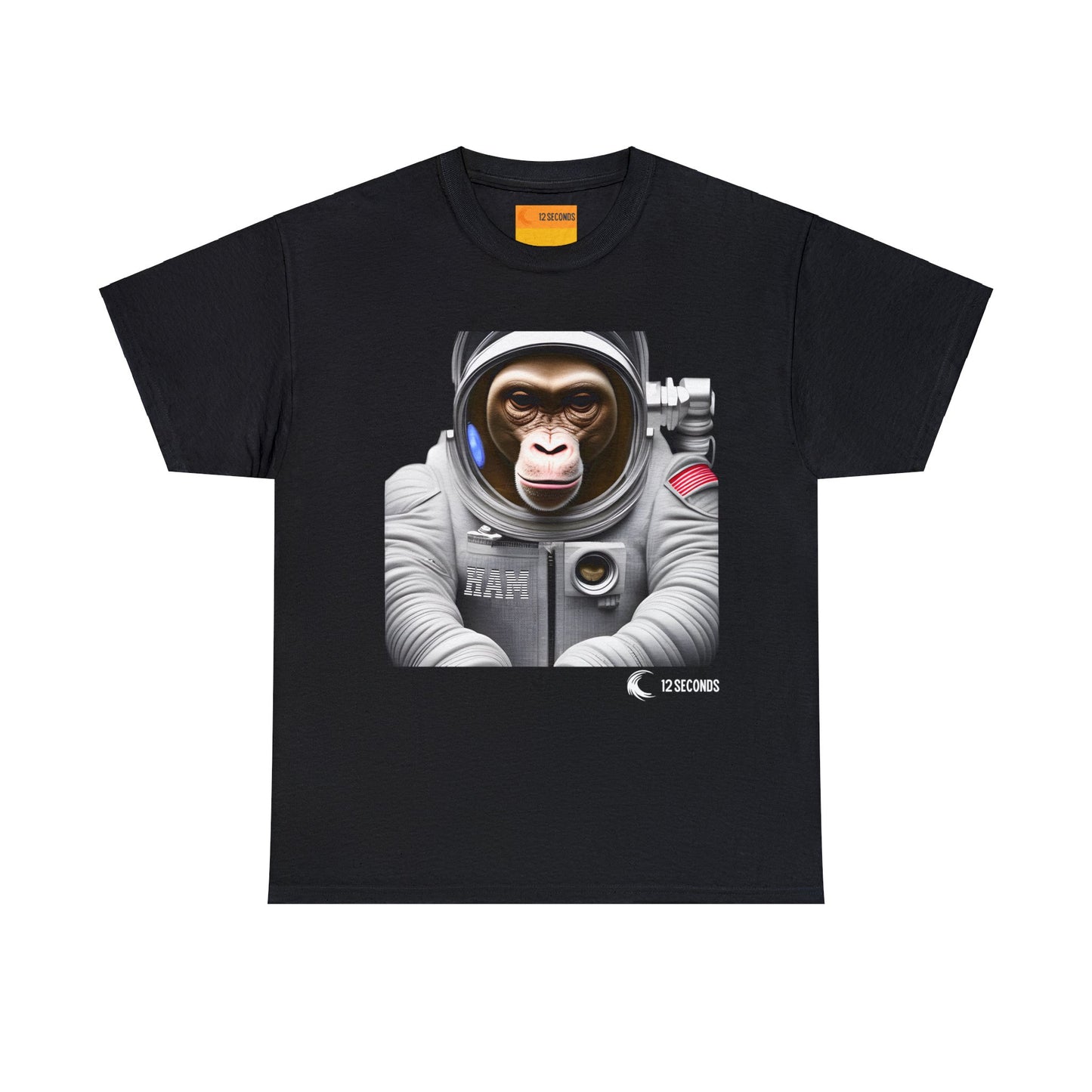 Mens' Heavy Cotton Tee - HAM THE ASTROCHIMP - 12 SECONDS APPAREL