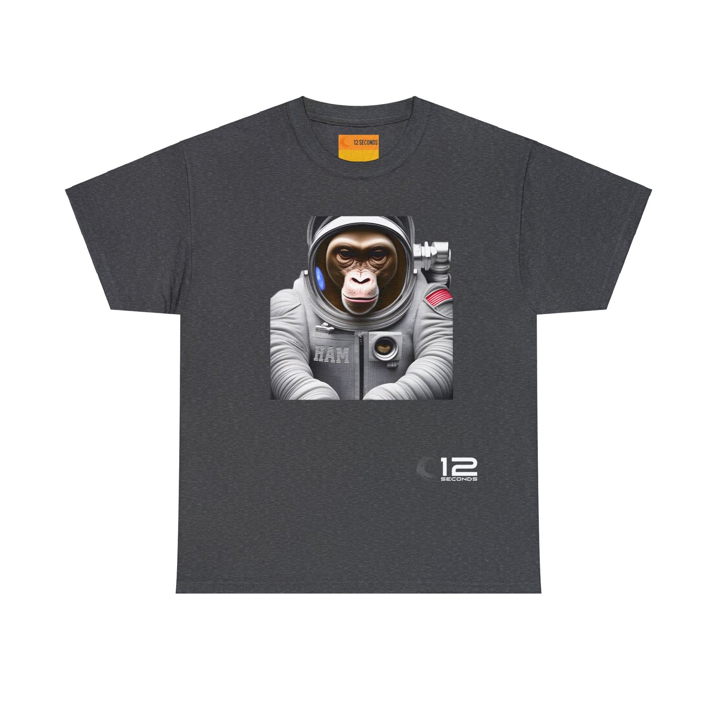 Mens' Heavy Cotton Tee - HAM THE ASTROCHIMP - 12 SECONDS APPAREL