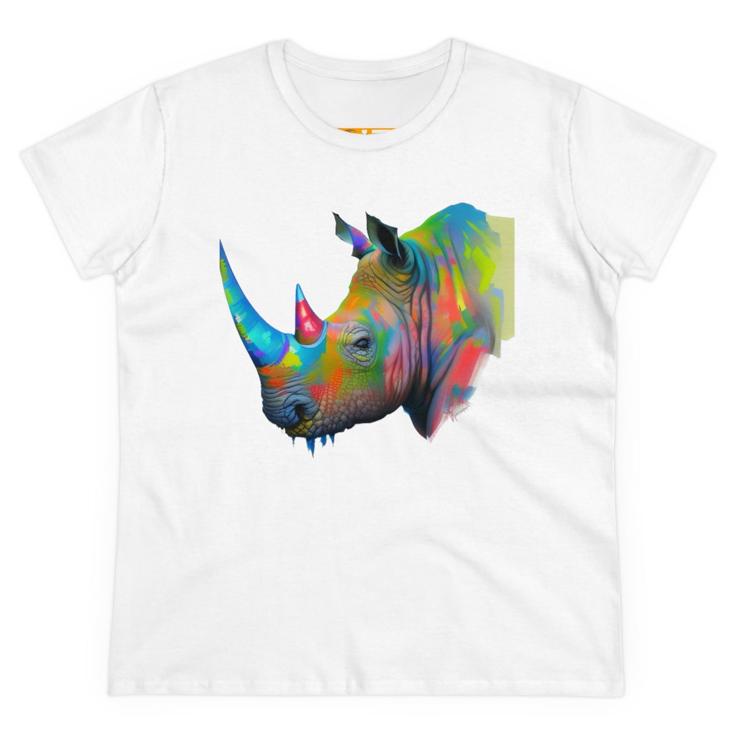 Women's Midweight Cotton Tee - ABSTRACT RHINO - 12 SECONDS APPAREL