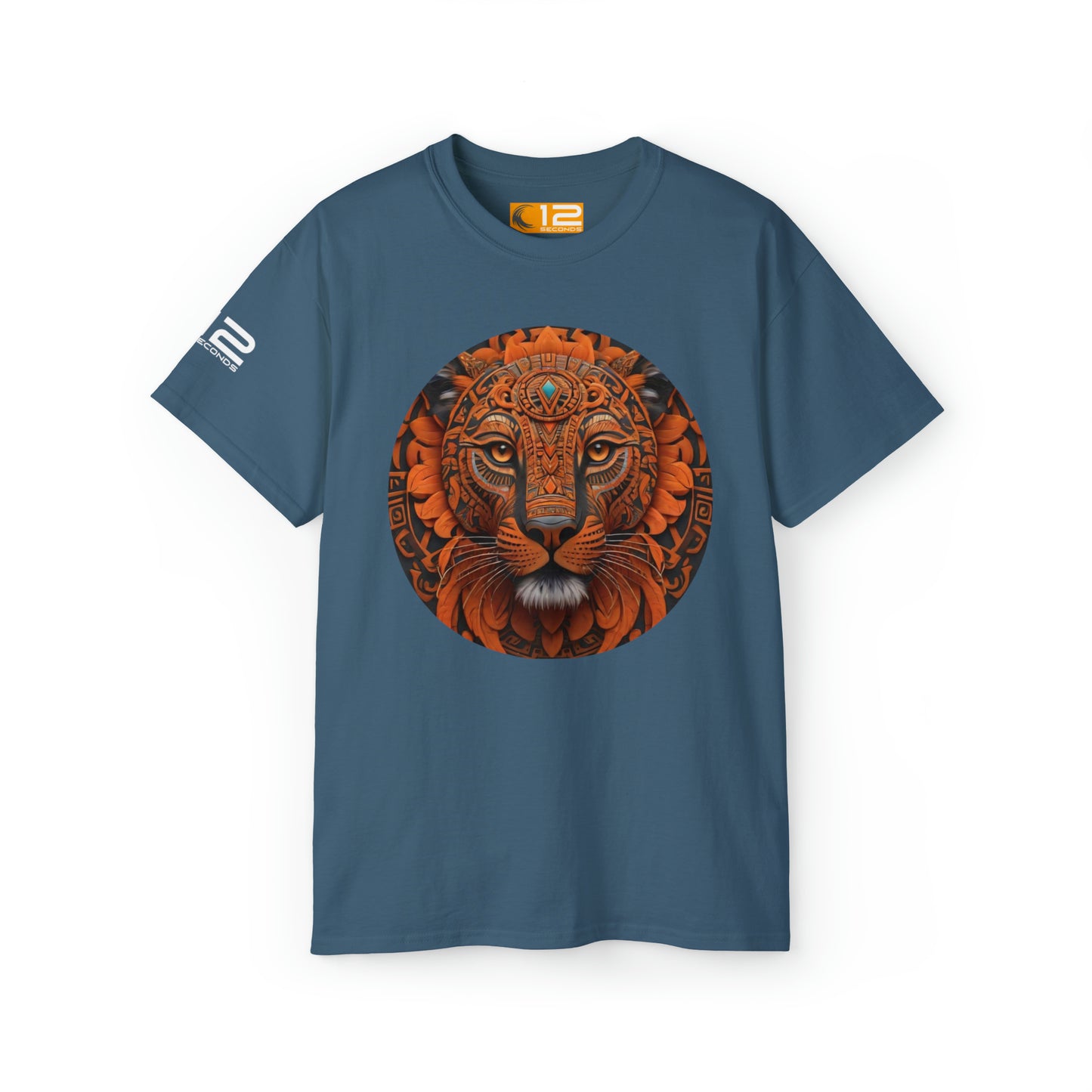 Unisex Ultra Cotton Tee - AZTEC PANTHER - ORANGE - 12 SECONDS APPAREL