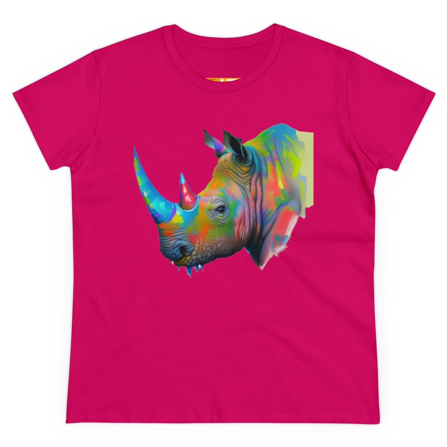 Women's Midweight Cotton Tee - ABSTRACT RHINO - 12 SECONDS APPAREL