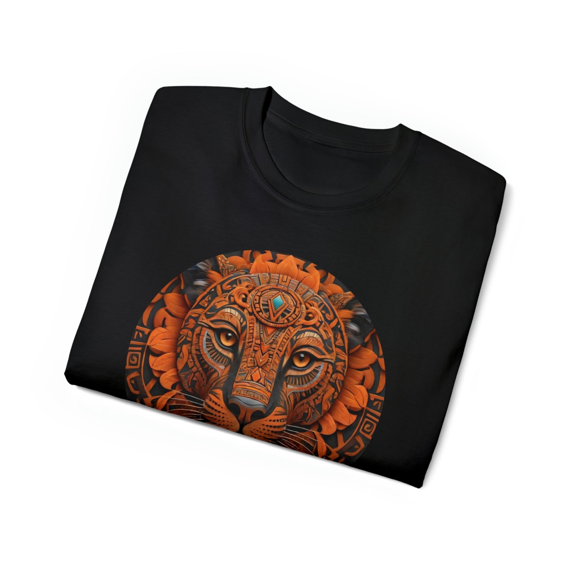 Unisex Ultra Cotton Tee - AZTEC PANTHER - ORANGE - 12 SECONDS APPAREL