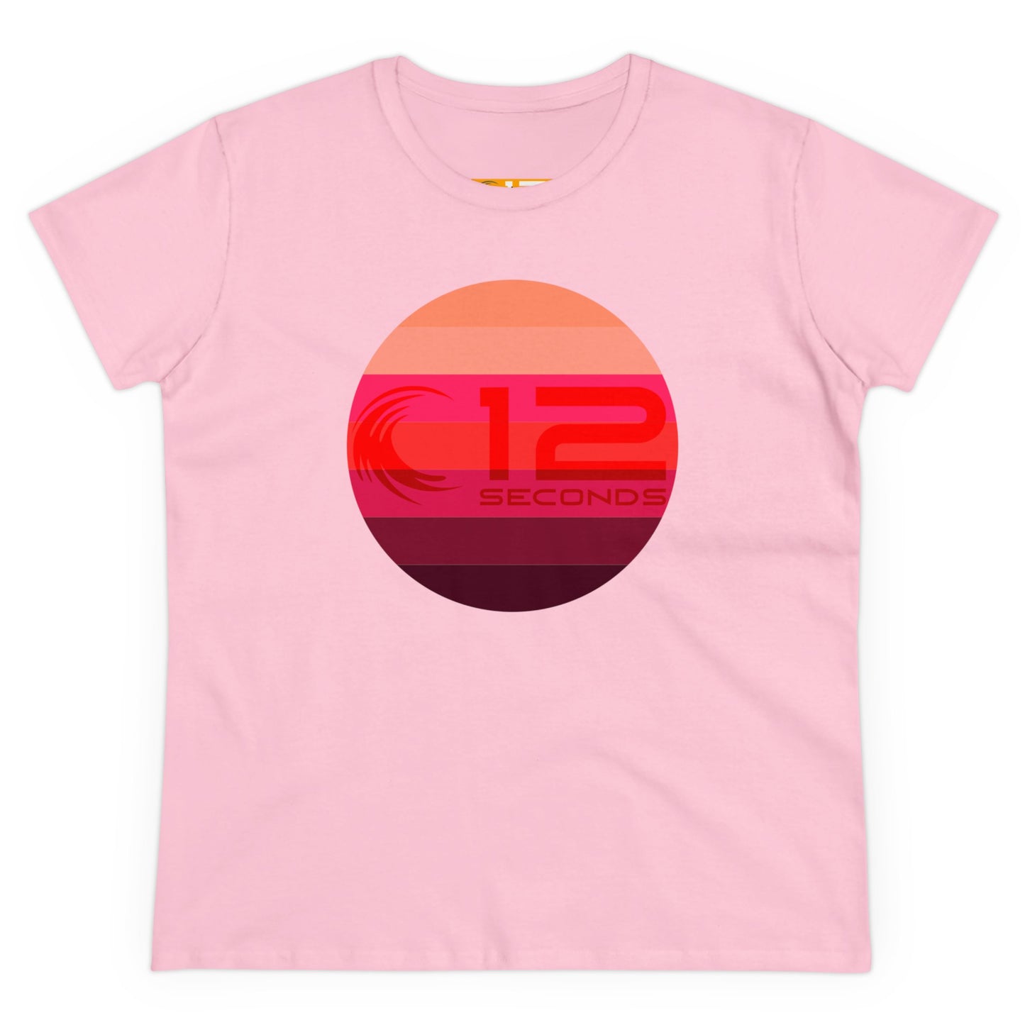 Women's Midweight Cotton Tee - OCEAN BEACH PINK LEMONADE - 12 SECONDS APPAREL