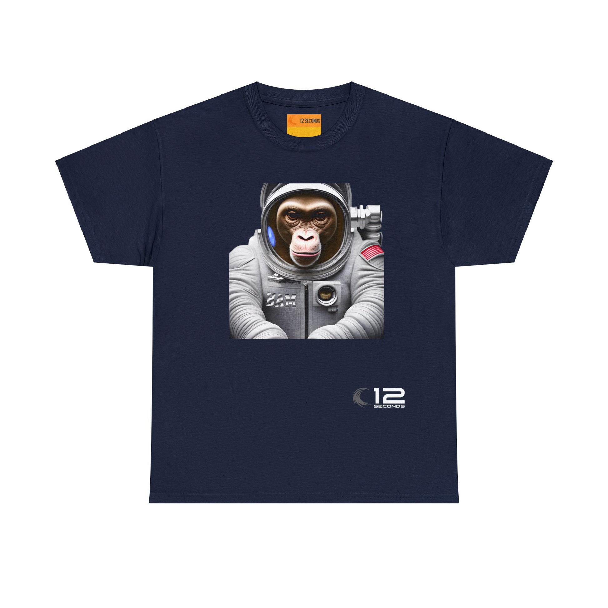 Mens' Heavy Cotton Tee - HAM THE ASTROCHIMP - 12 SECONDS APPAREL